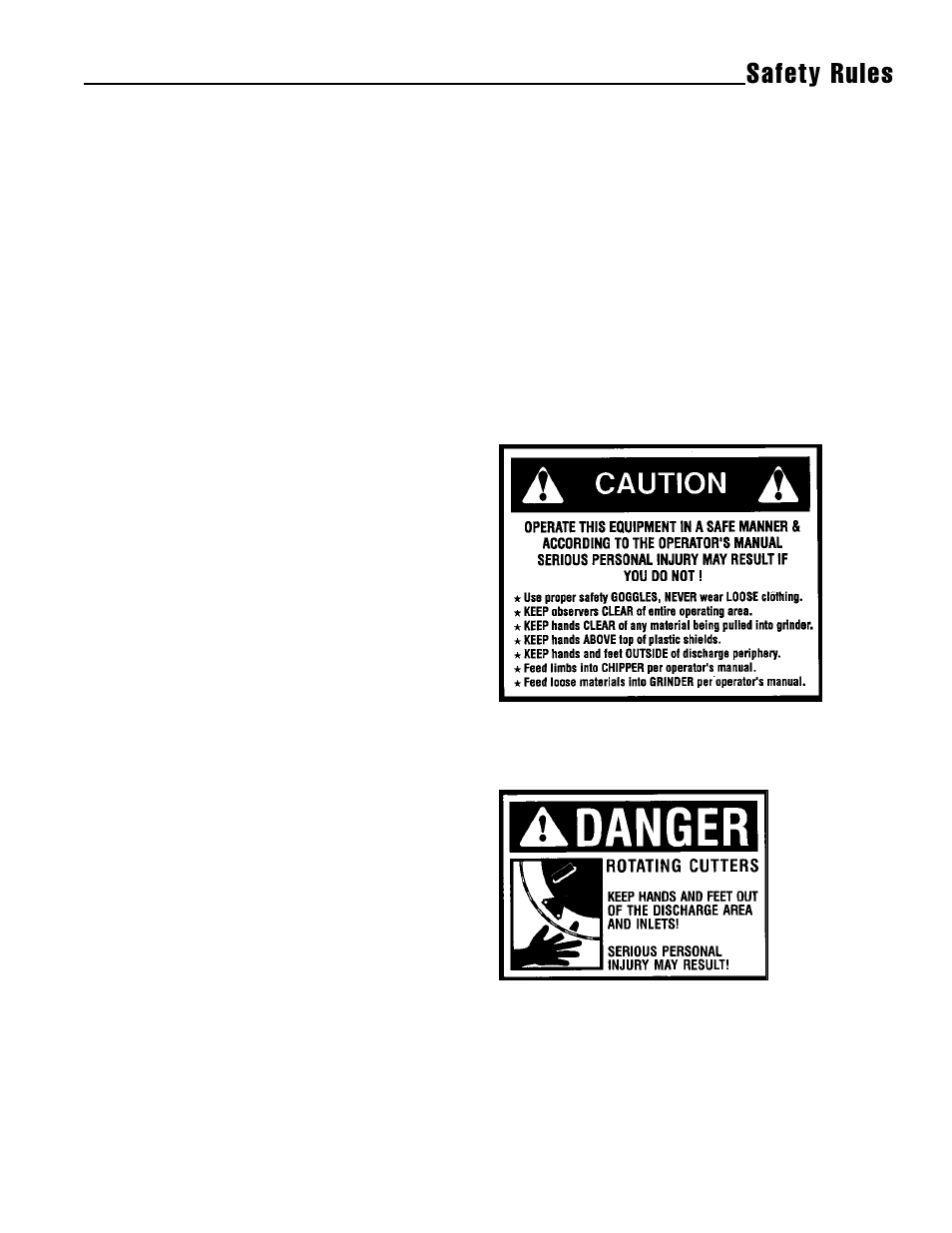 Safety rules, Service and maintenance, Safety decals | Snapper 5/14 User Manual | Page 6 / 27