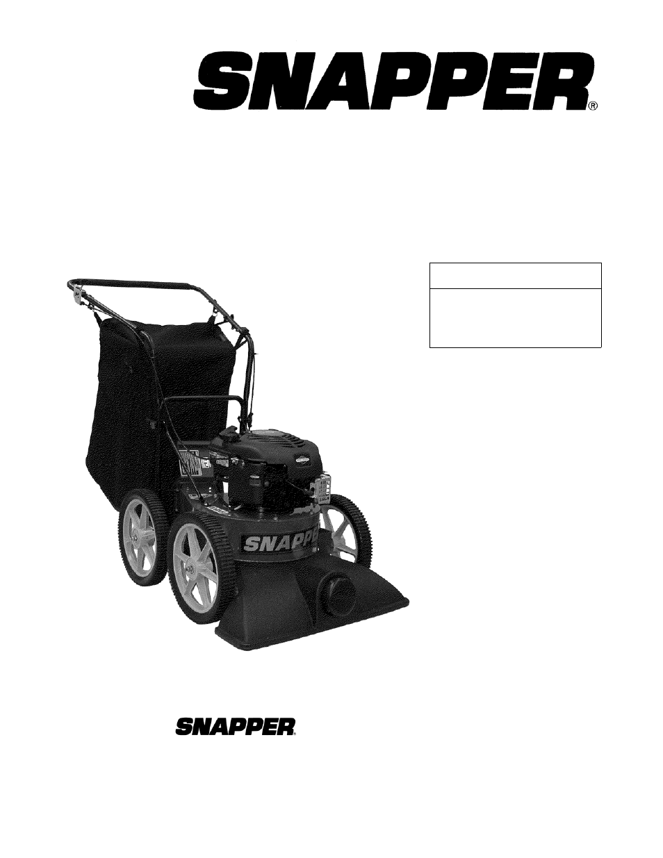 Snapper ESV25650B User Manual | 16 pages