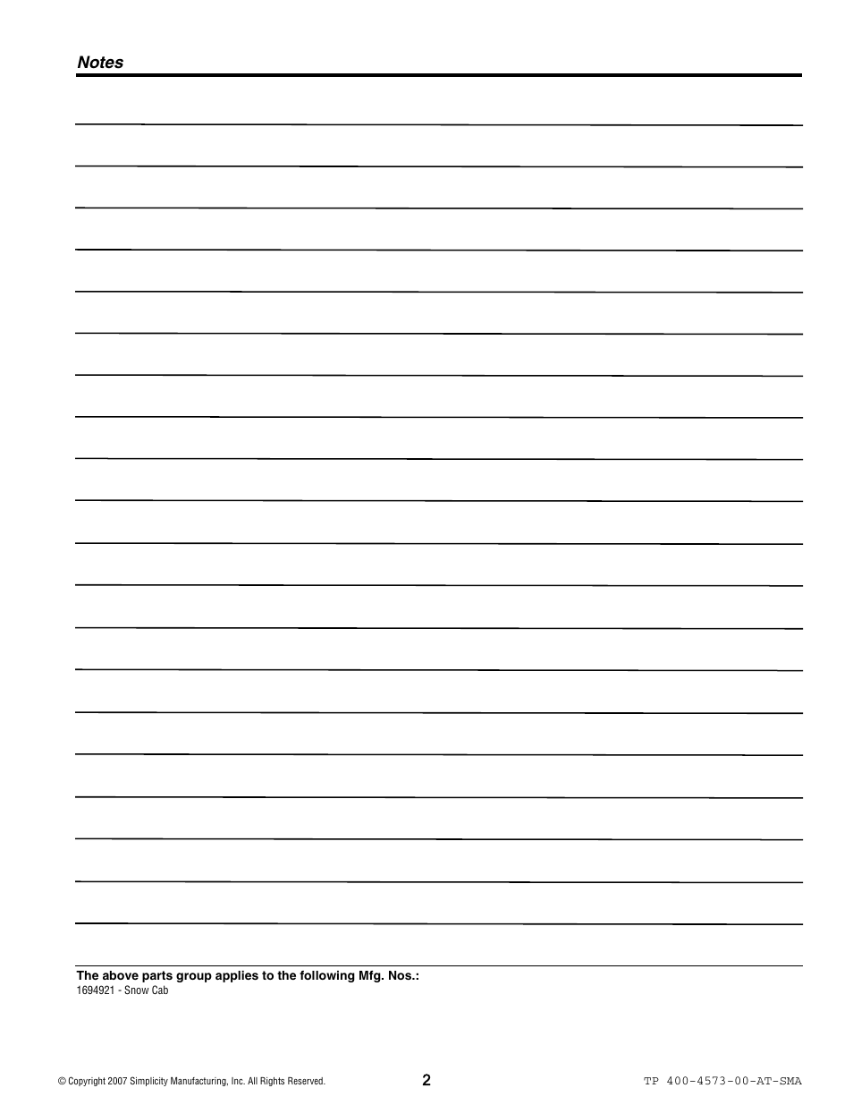 Snapper 4573 User Manual | Page 2 / 4