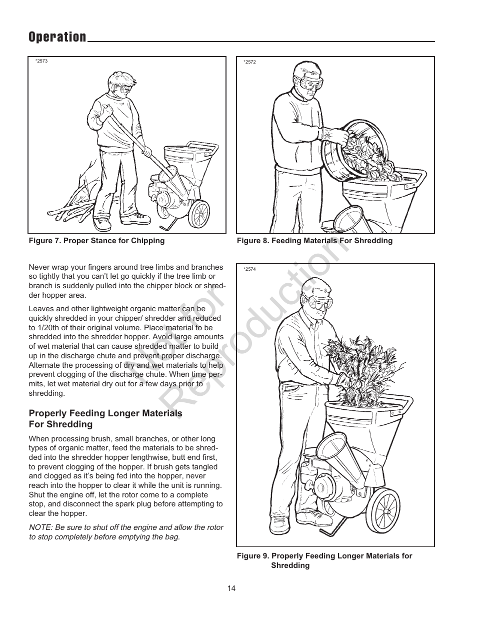 Not for reproduction | Snapper 5/14 SERIES User Manual | Page 14 / 28