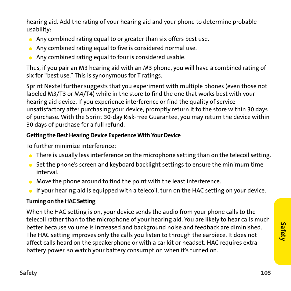Saf ety | Sprint Nextel 755P User Manual | Page 111 / 130