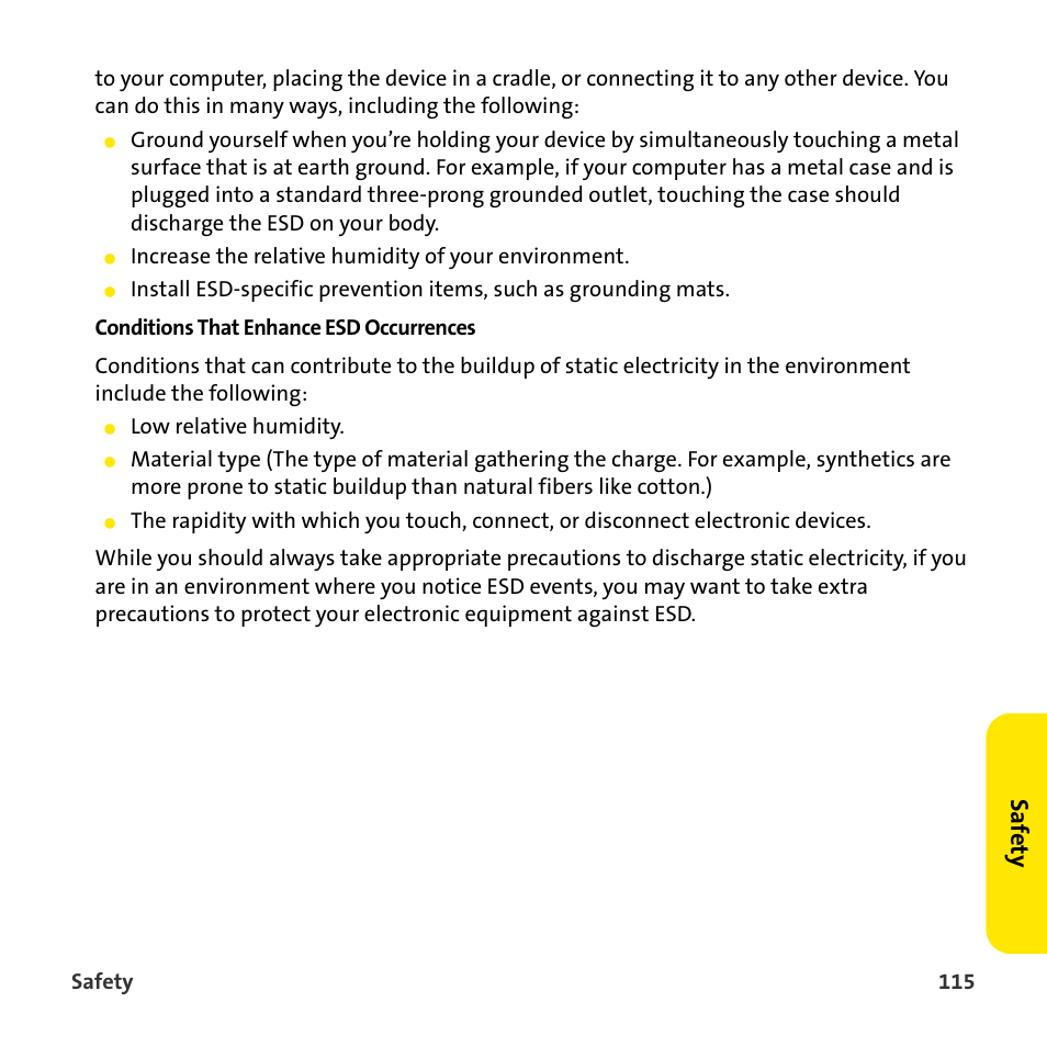 Saf ety | Sprint Nextel 755P User Manual | Page 121 / 130