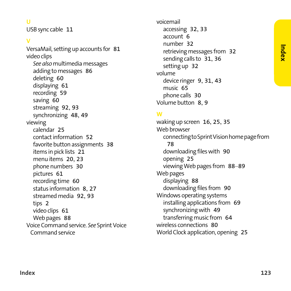 Sprint Nextel 755P User Manual | Page 129 / 130