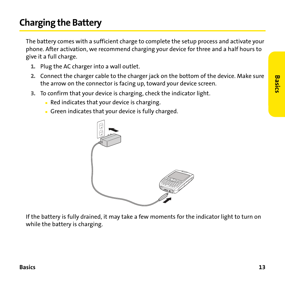 Charging the battery | Sprint Nextel 755P User Manual | Page 19 / 130