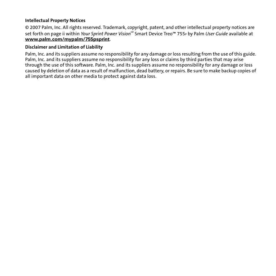 Sprint Nextel 755P User Manual | Page 2 / 130