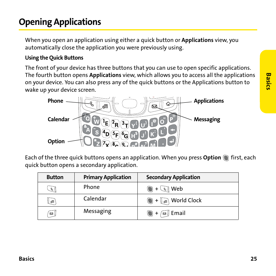 Opening applications | Sprint Nextel 755P User Manual | Page 31 / 130