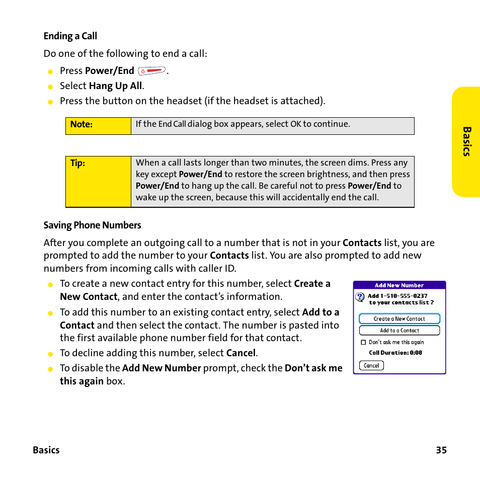 Basics | Sprint Nextel 755P User Manual | Page 41 / 130