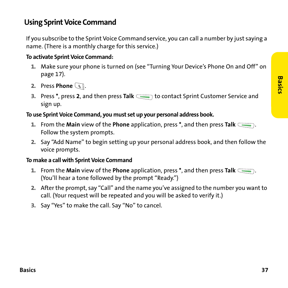 Using sprint voice command | Sprint Nextel 755P User Manual | Page 43 / 130