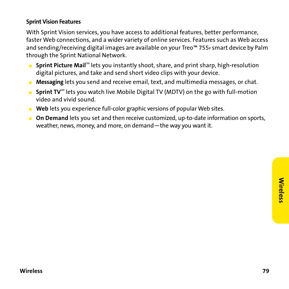 Wi re le ss | Sprint Nextel 755P User Manual | Page 85 / 130