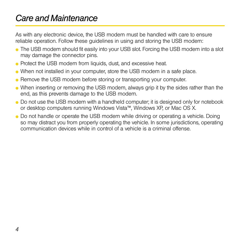 Care and maintenance | Sprint Nextel Compass 597 User Manual | Page 12 / 44