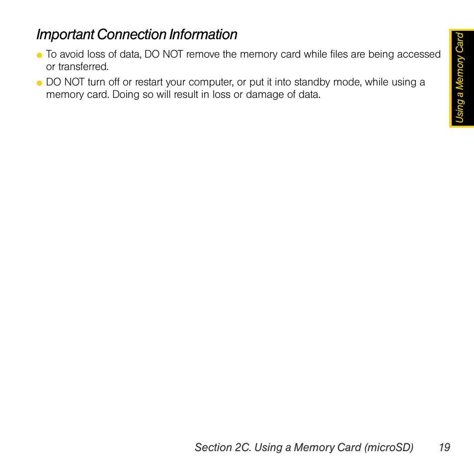 Important connection information | Sprint Nextel Compass 597 User Manual | Page 27 / 44