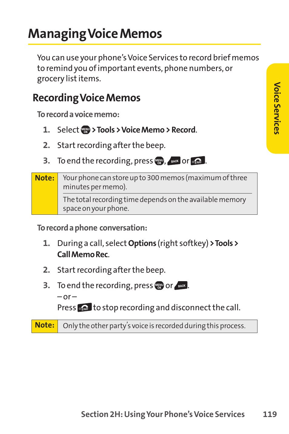 Managing voice memos | Sprint Nextel Telephone User Manual | Page 135 / 236