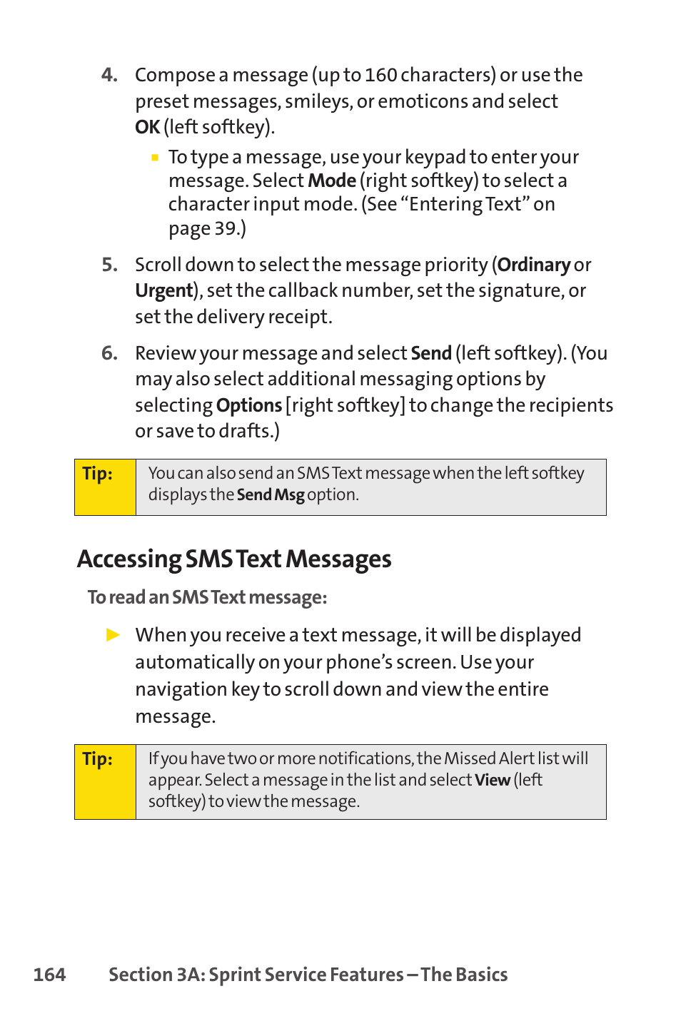 Accessing sms text messages | Sprint Nextel Telephone User Manual | Page 180 / 236