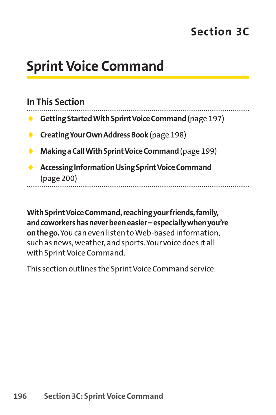 Sprint voice command | Sprint Nextel Telephone User Manual | Page 212 / 236