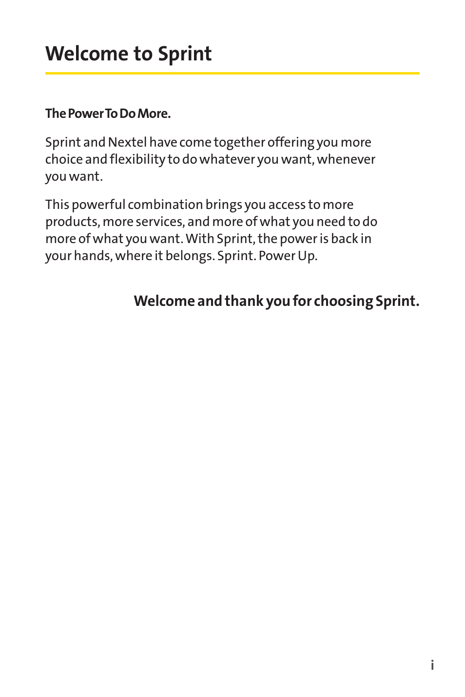 Welcome to sprint | Sprint Nextel Telephone User Manual | Page 7 / 236