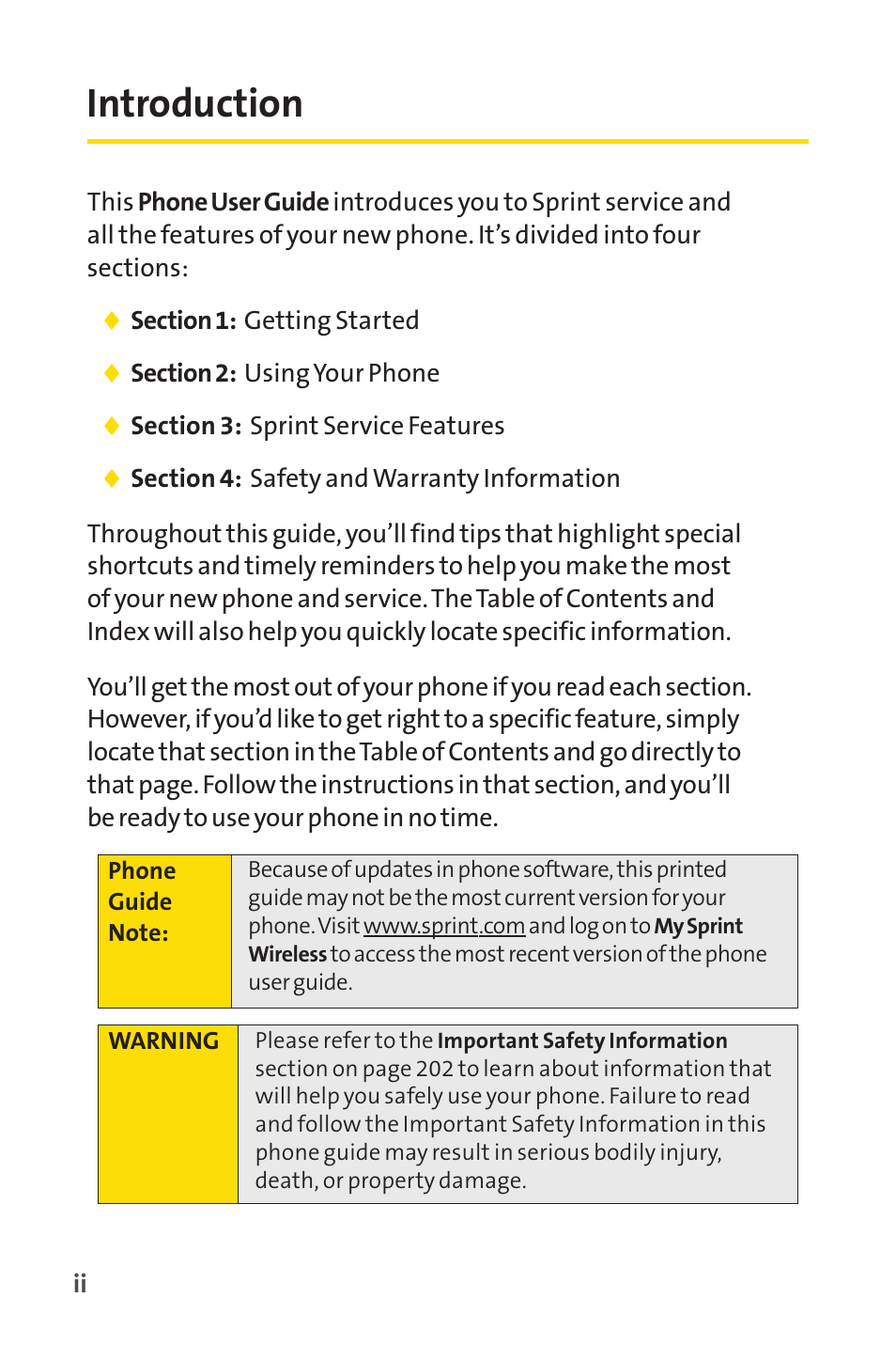 Introduction | Sprint Nextel Telephone User Manual | Page 8 / 236