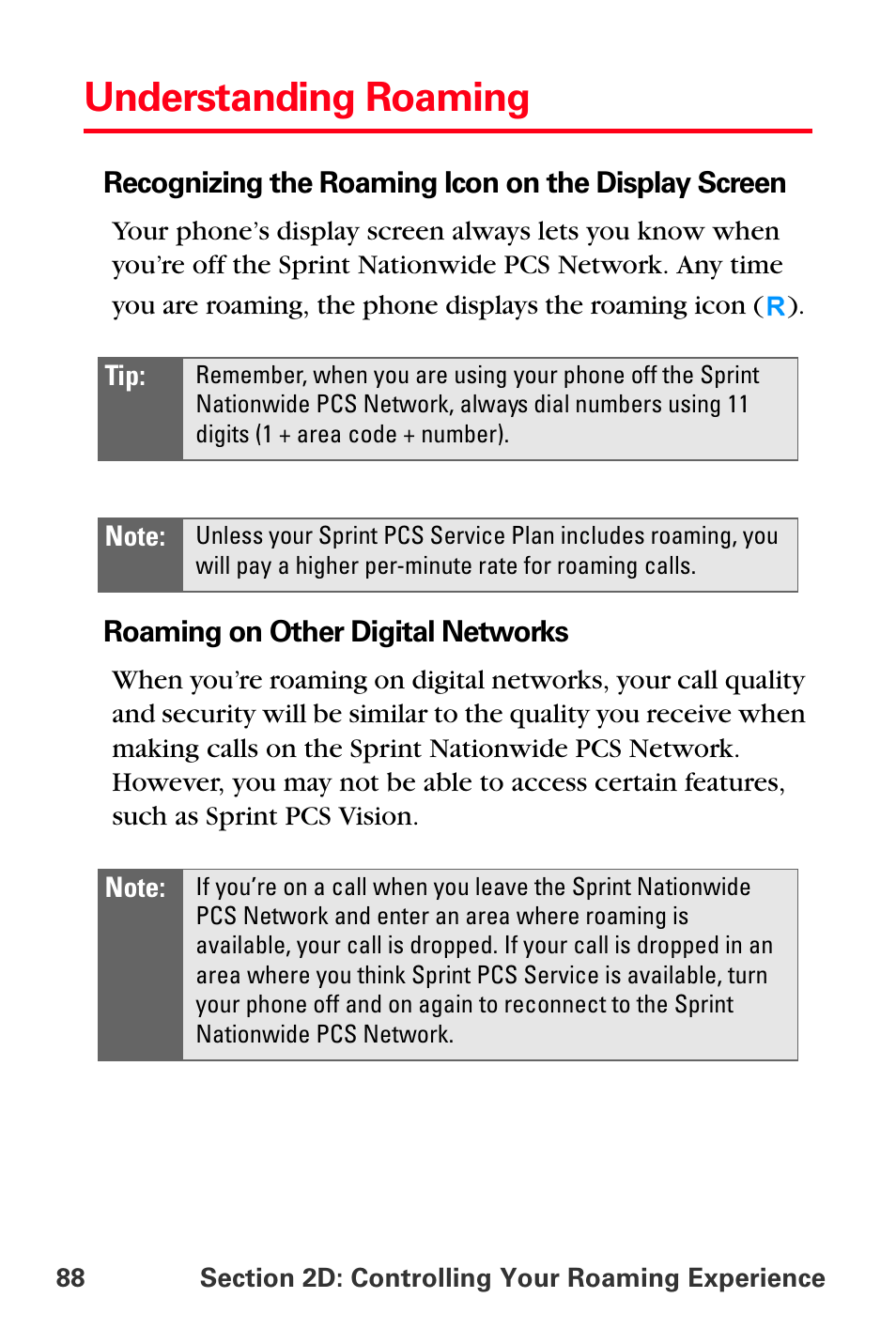 Understanding roaming | Sprint Nextel MM-A800 User Manual | Page 102 / 318