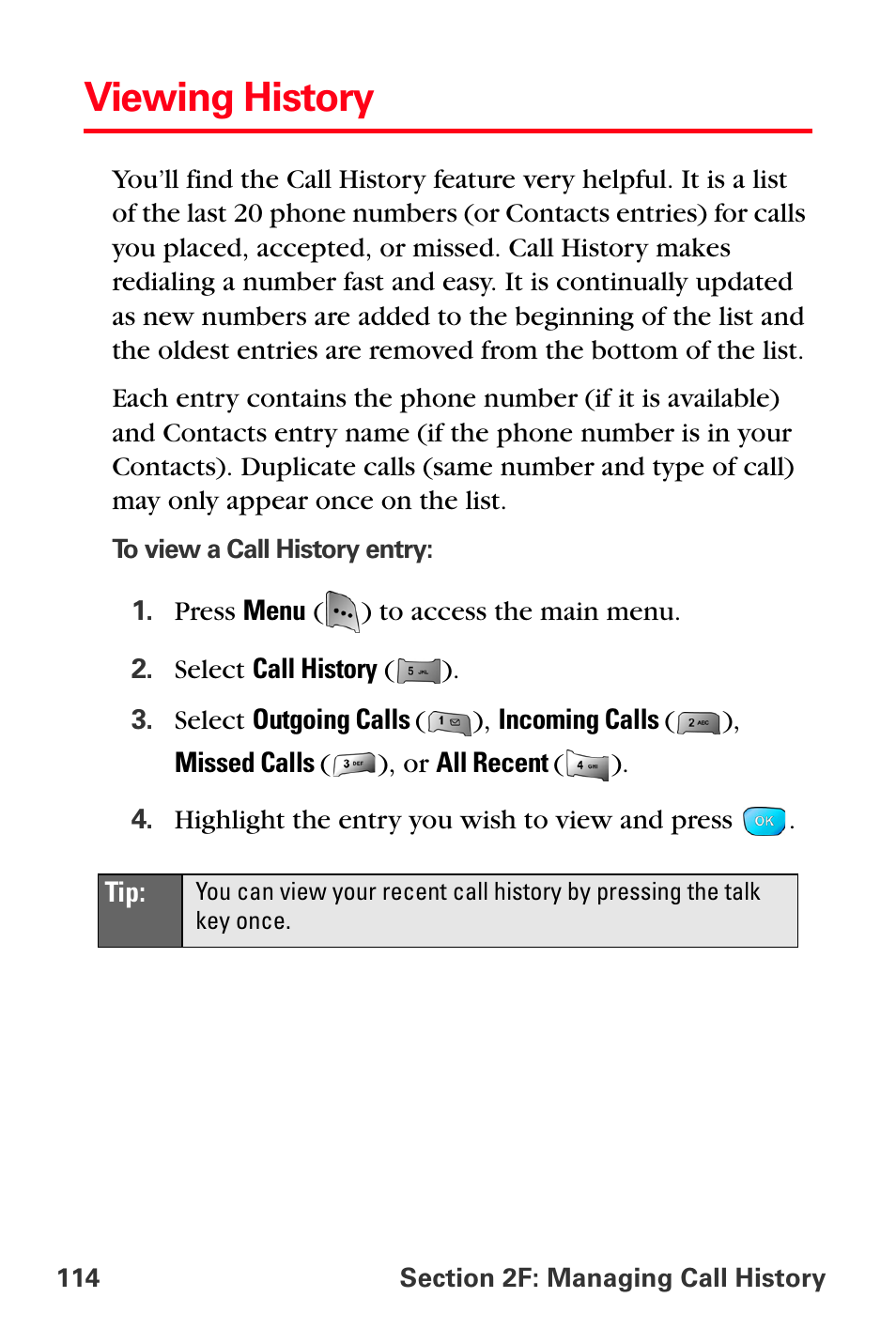 Viewing history | Sprint Nextel MM-A800 User Manual | Page 128 / 318