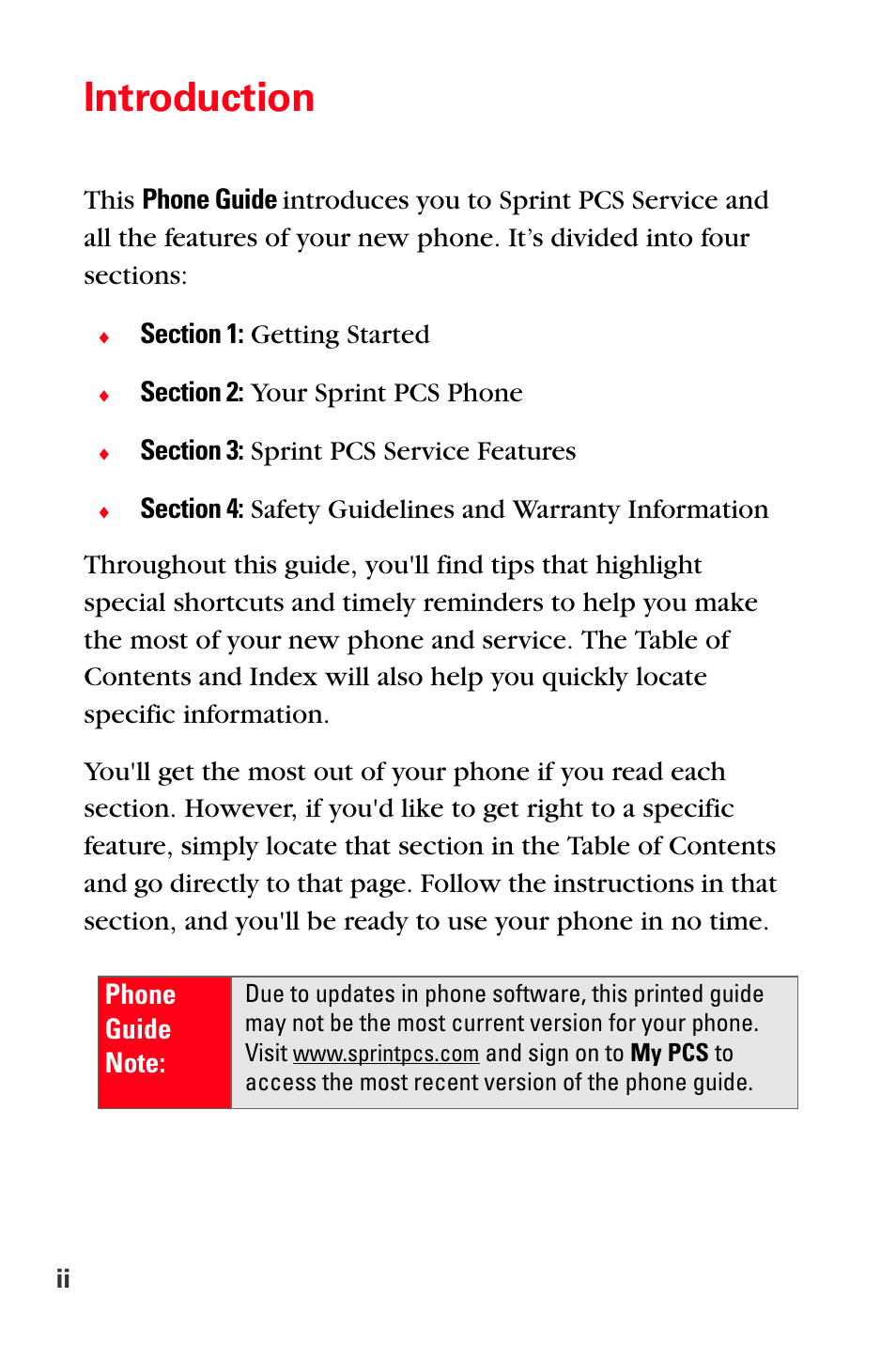 Introduction | Sprint Nextel MM-A800 User Manual | Page 14 / 318