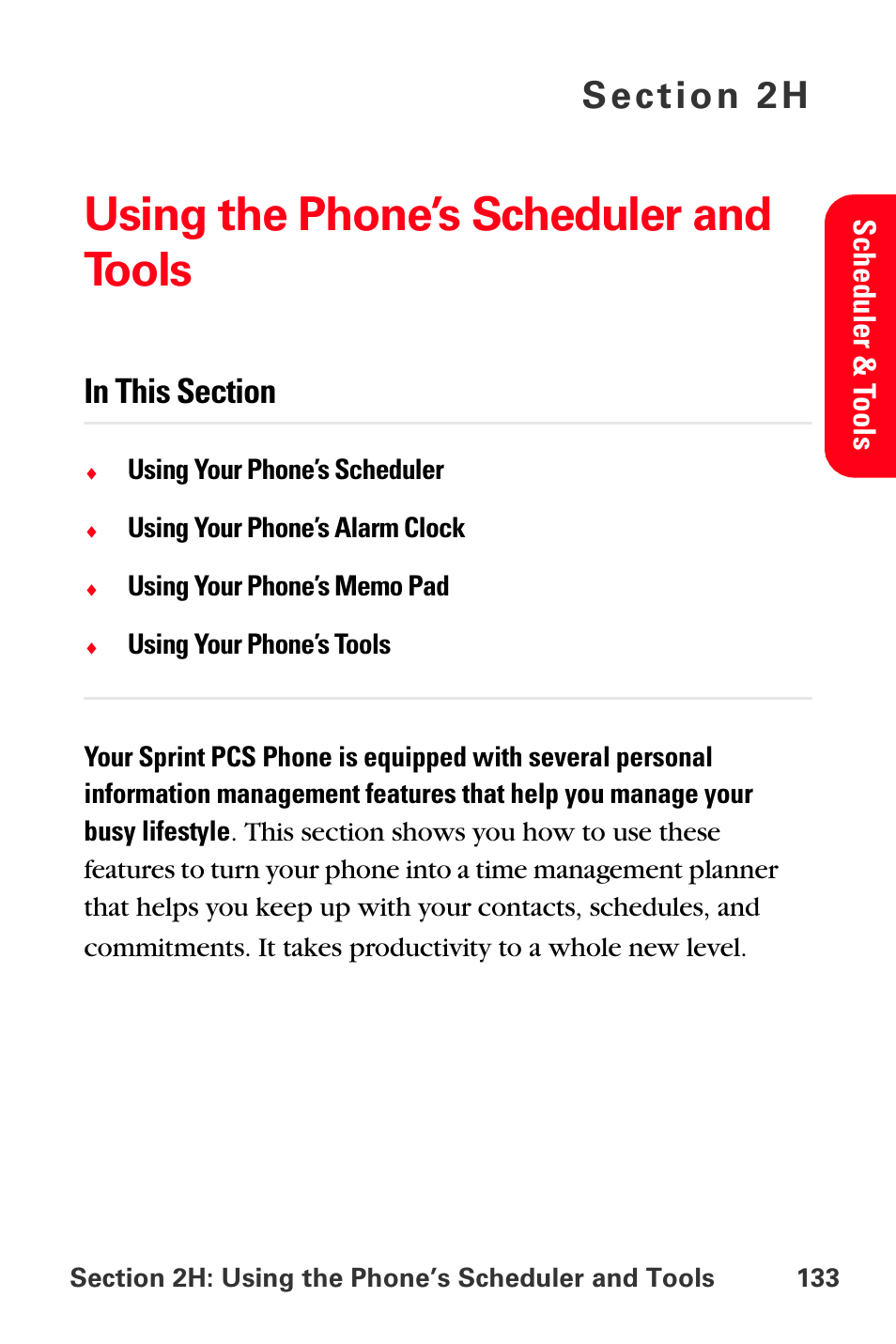 Using the phone’s scheduler and tools, 2h. using the phone’s scheduler and tools | Sprint Nextel MM-A800 User Manual | Page 147 / 318