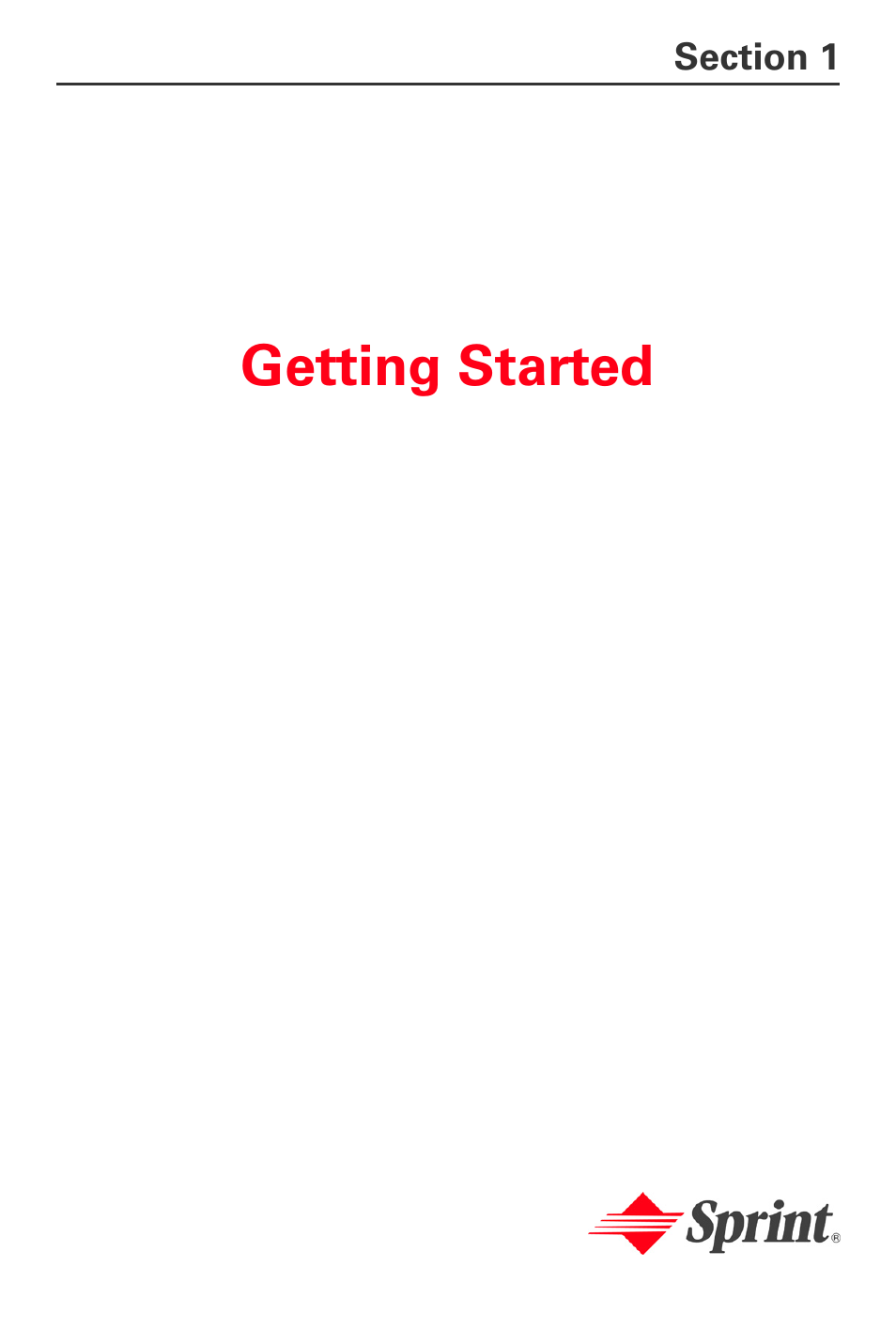 Section 1: getting started, Getting started | Sprint Nextel MM-A800 User Manual | Page 15 / 318