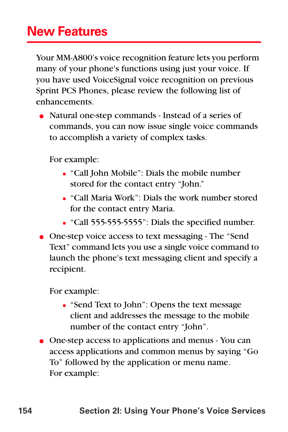 New features | Sprint Nextel MM-A800 User Manual | Page 168 / 318