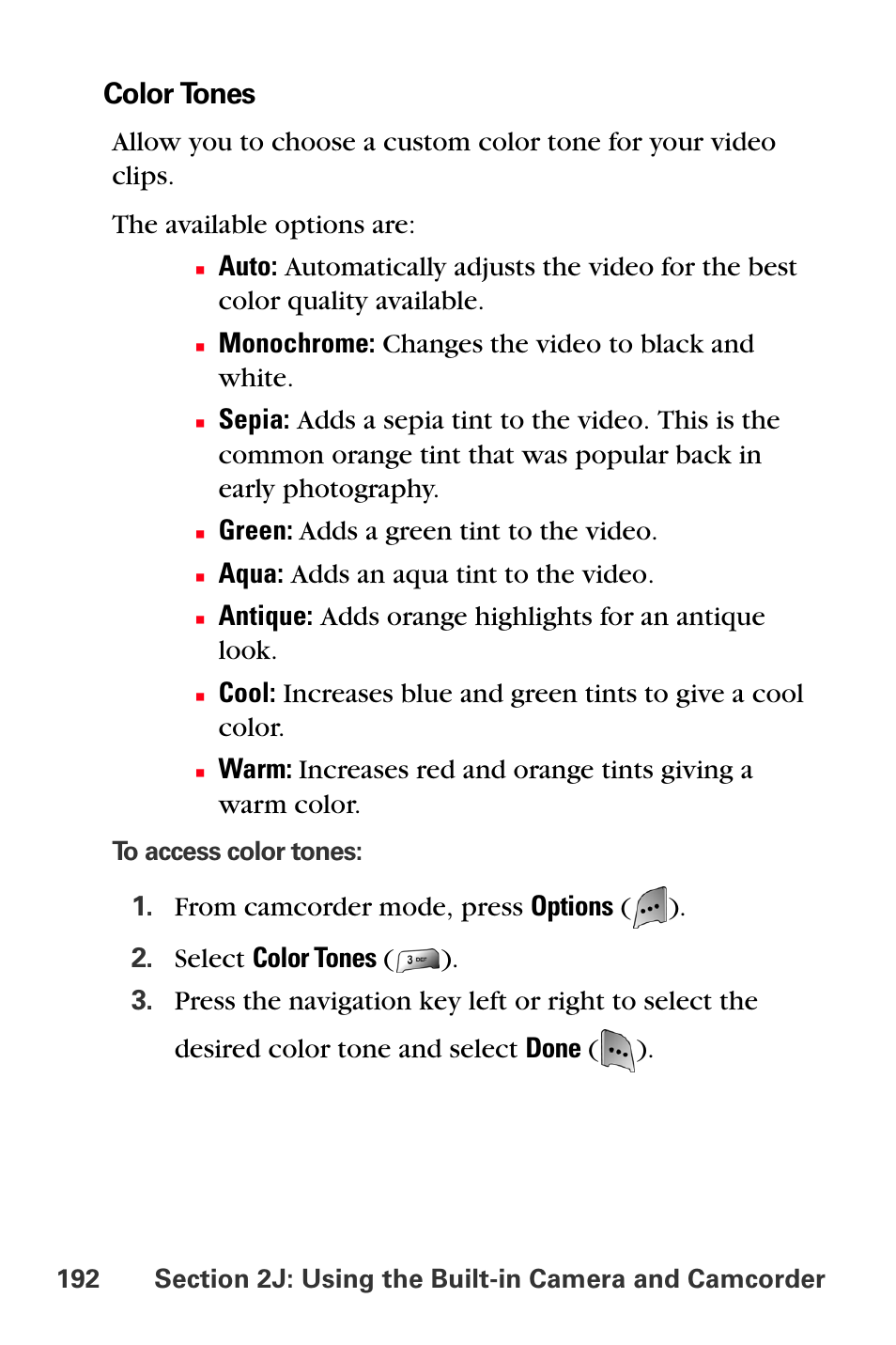 Color tones | Sprint Nextel MM-A800 User Manual | Page 206 / 318