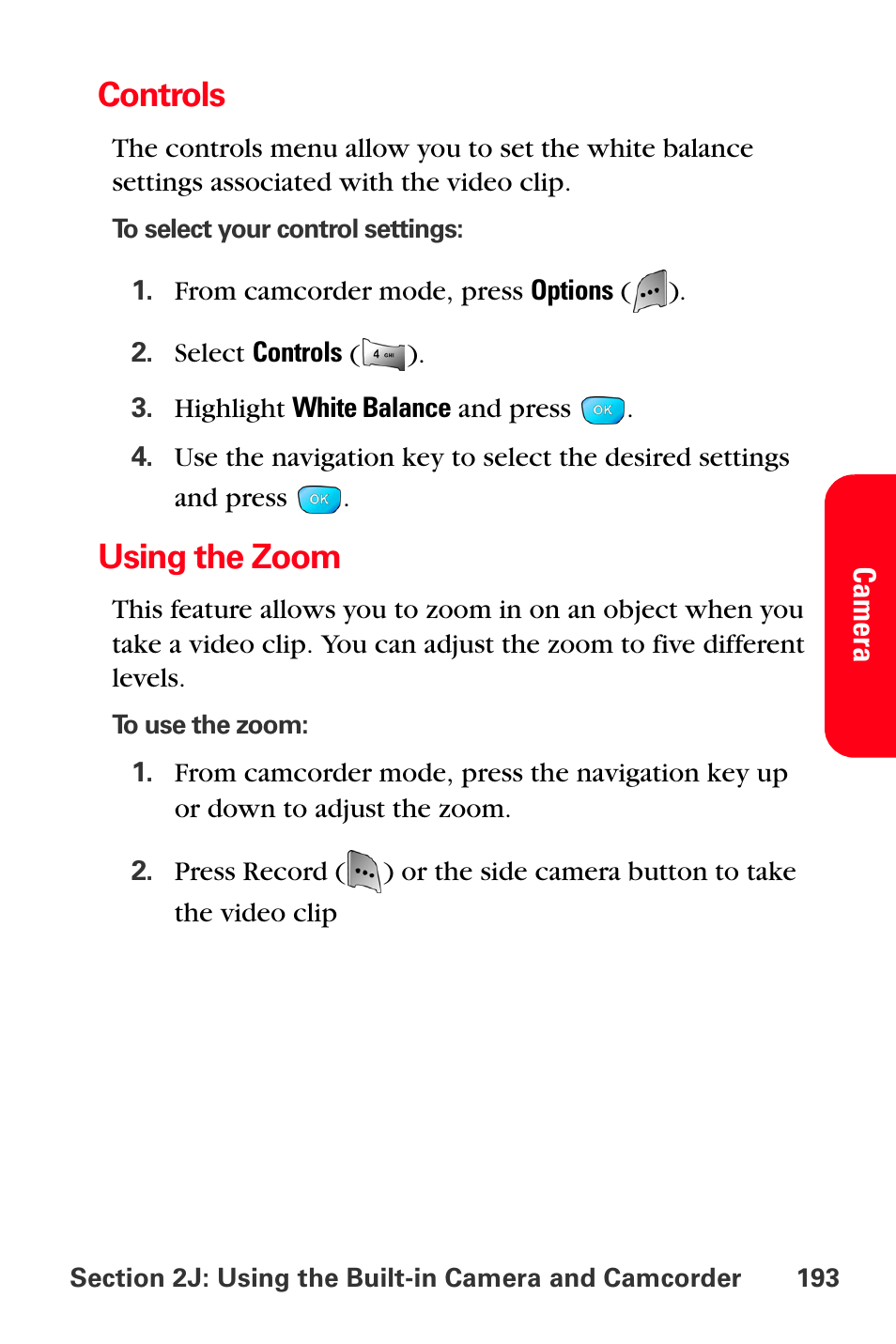 Controls, Using the zoom | Sprint Nextel MM-A800 User Manual | Page 207 / 318