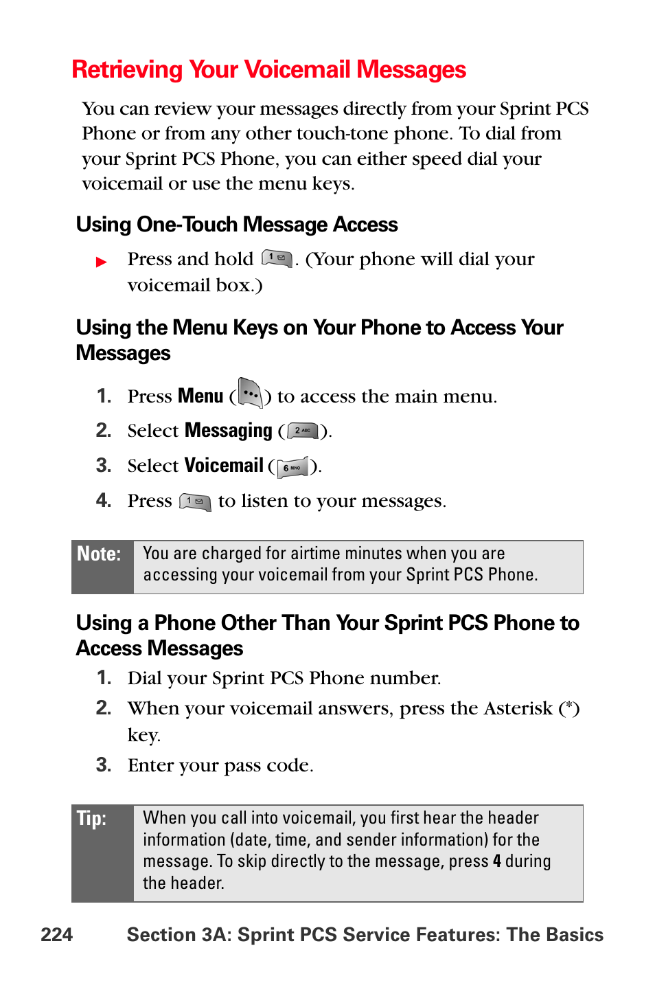 Retrieving your voicemail messages | Sprint Nextel MM-A800 User Manual | Page 238 / 318