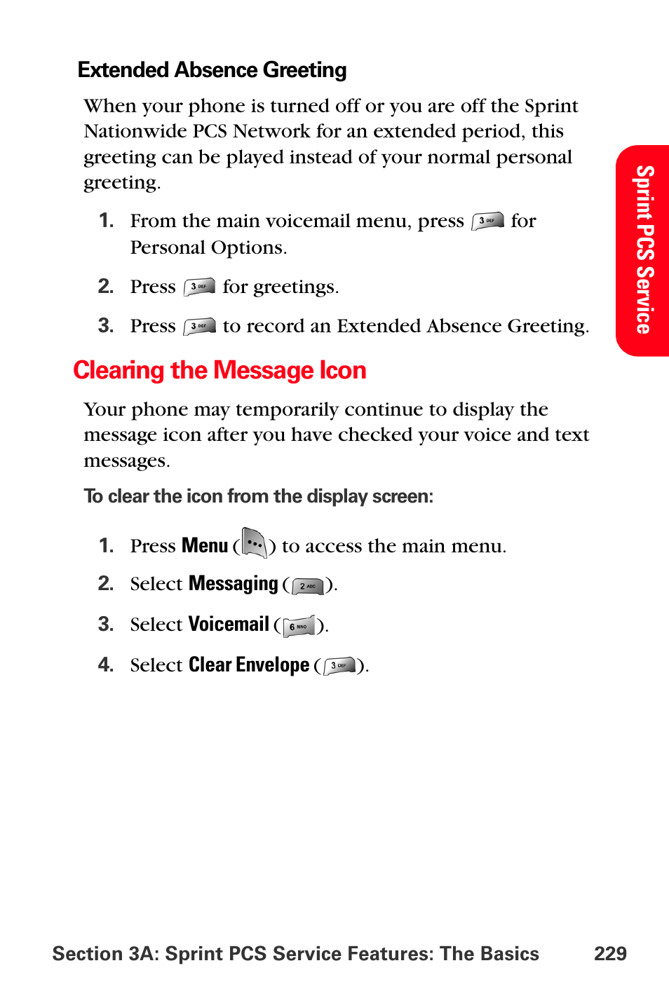 Clearing the message icon | Sprint Nextel MM-A800 User Manual | Page 243 / 318