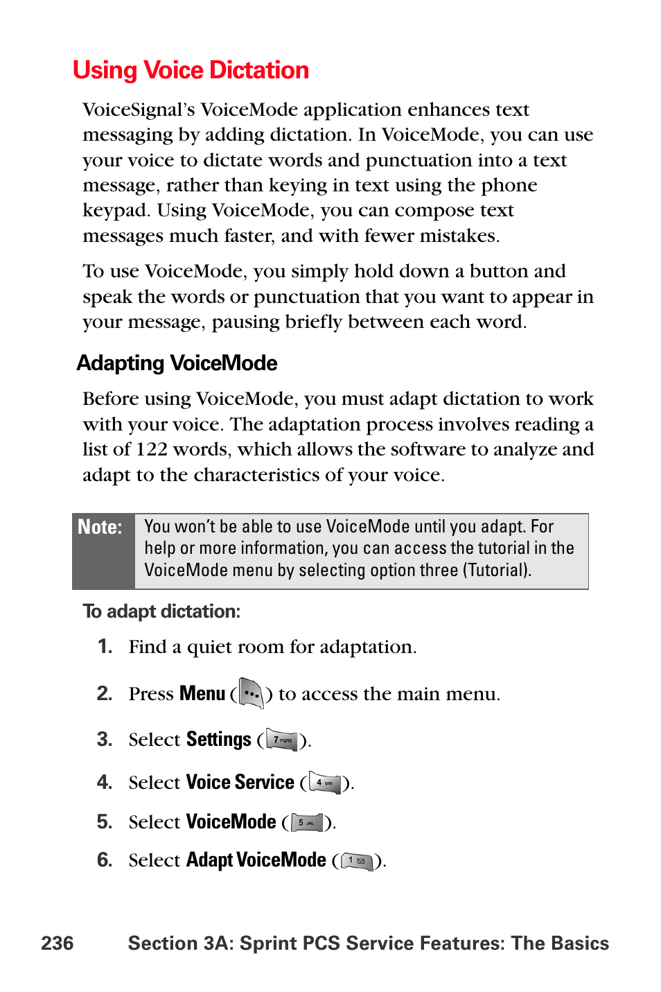 Using voice dictation | Sprint Nextel MM-A800 User Manual | Page 250 / 318