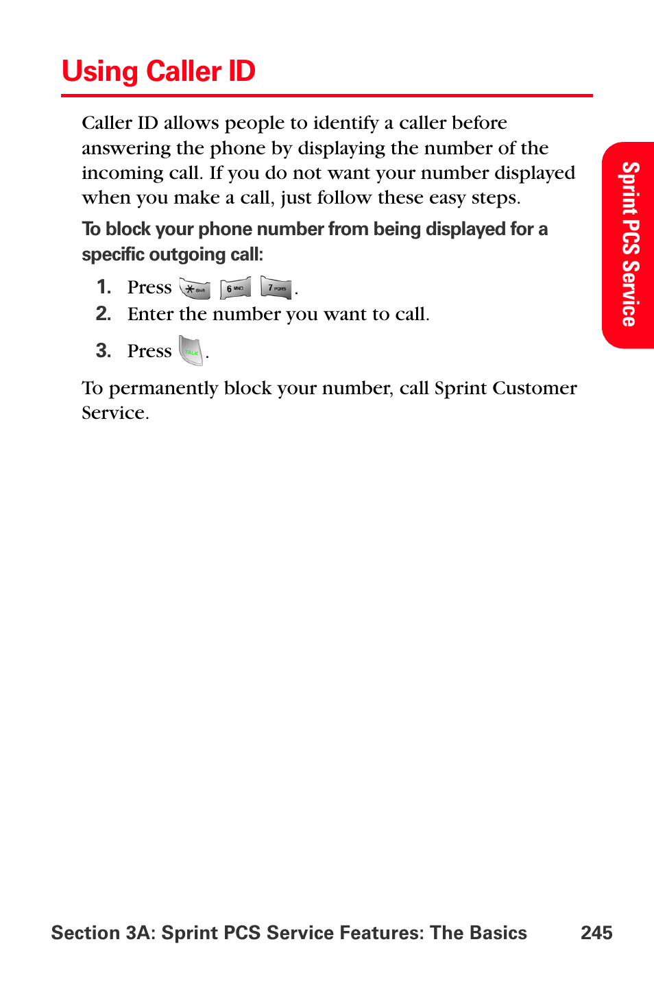 Using caller id | Sprint Nextel MM-A800 User Manual | Page 259 / 318