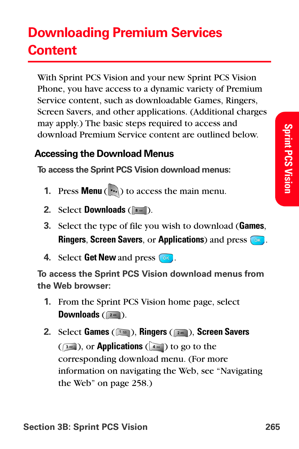 Downloading premium services content | Sprint Nextel MM-A800 User Manual | Page 279 / 318