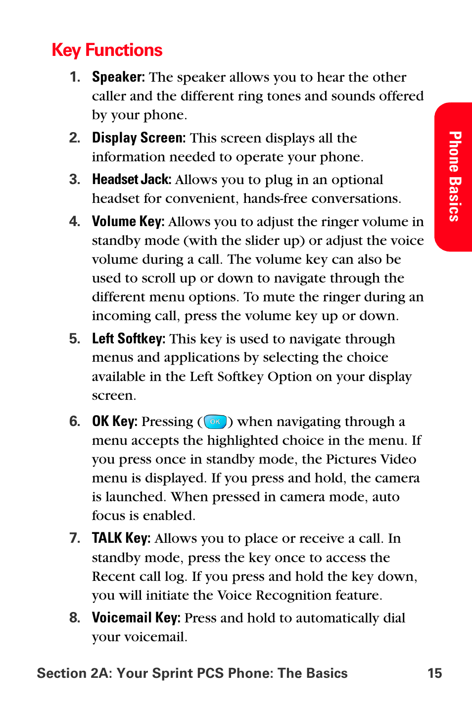 Key functions | Sprint Nextel MM-A800 User Manual | Page 29 / 318