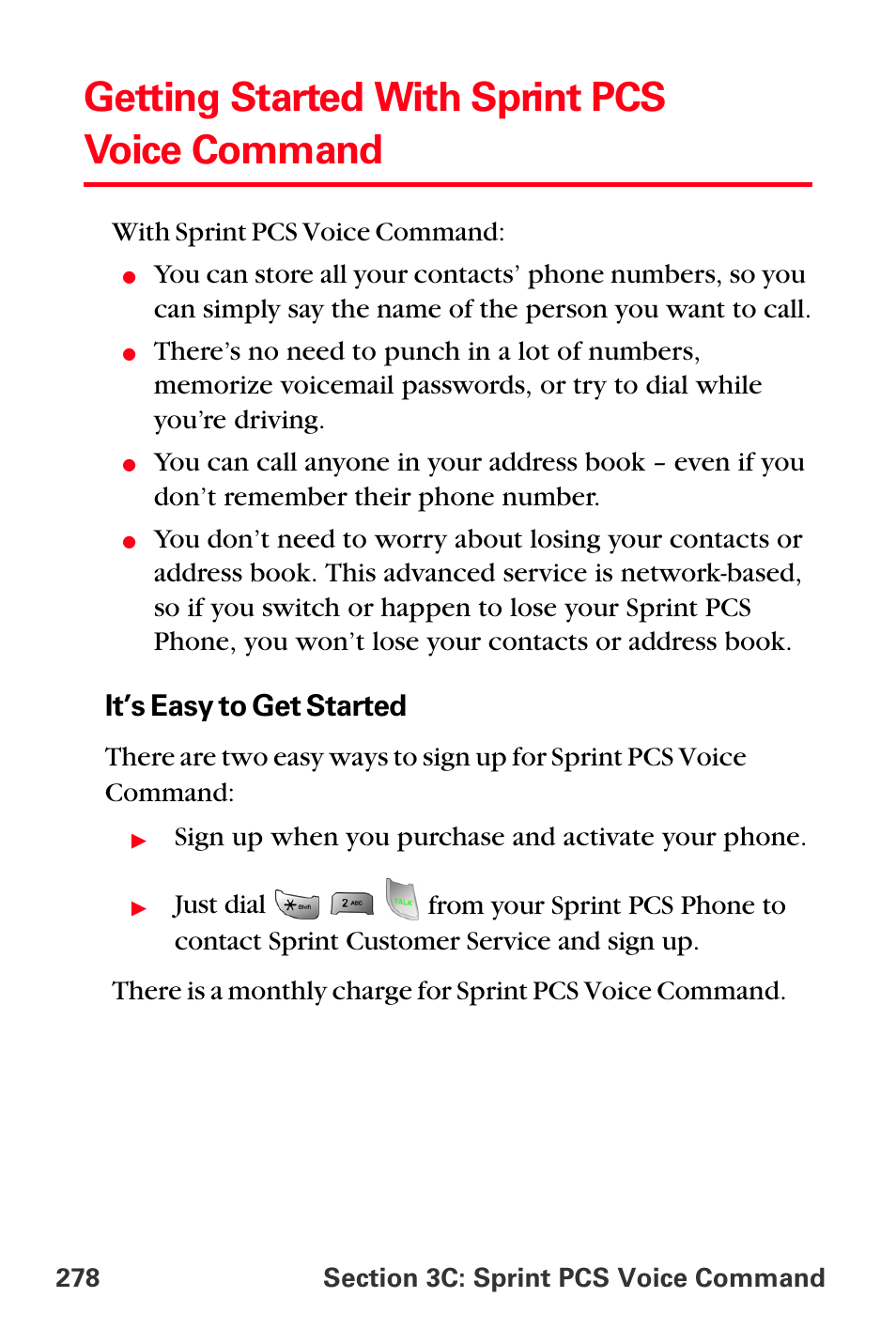 Getting started with sprint pcs voice command, It’s easy to get started | Sprint Nextel MM-A800 User Manual | Page 292 / 318