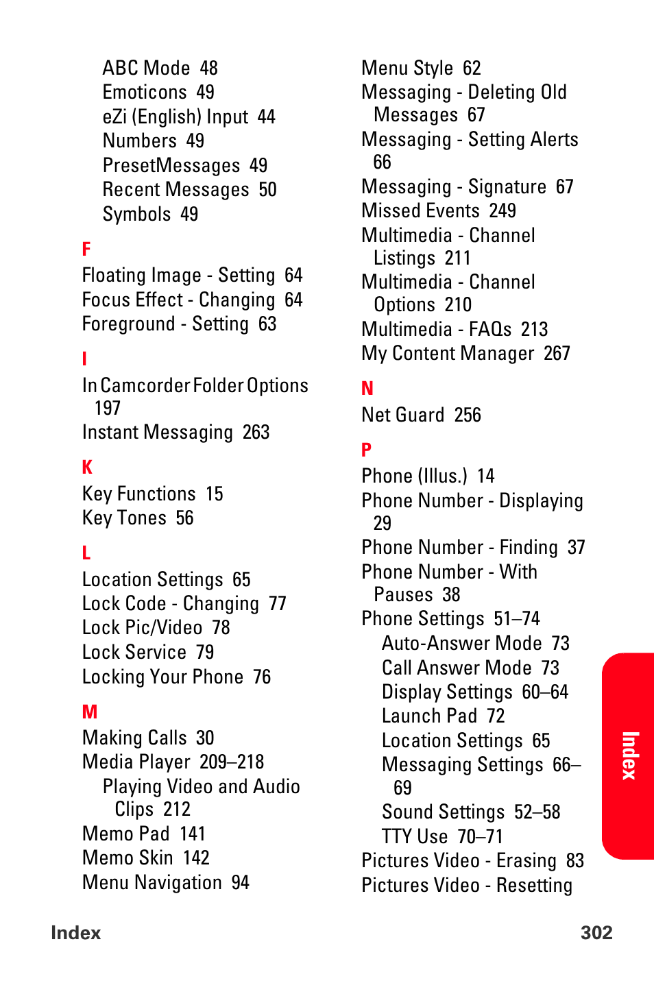Sprint Nextel MM-A800 User Manual | Page 316 / 318