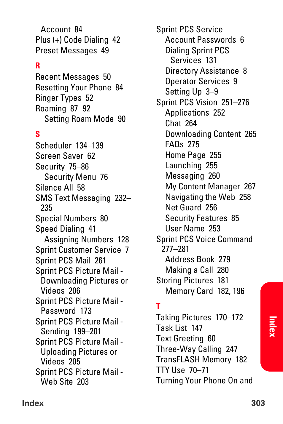 Sprint Nextel MM-A800 User Manual | Page 317 / 318