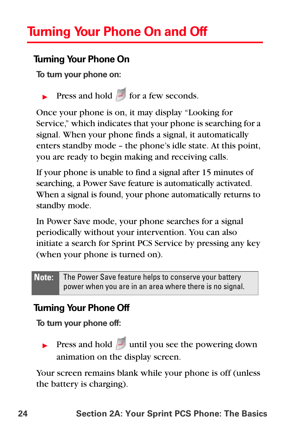 Turning your phone on and off | Sprint Nextel MM-A800 User Manual | Page 38 / 318