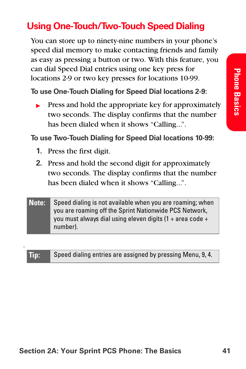 Using one-touch/two-touch speed dialing, Using one-tou | Sprint Nextel MM-A800 User Manual | Page 55 / 318