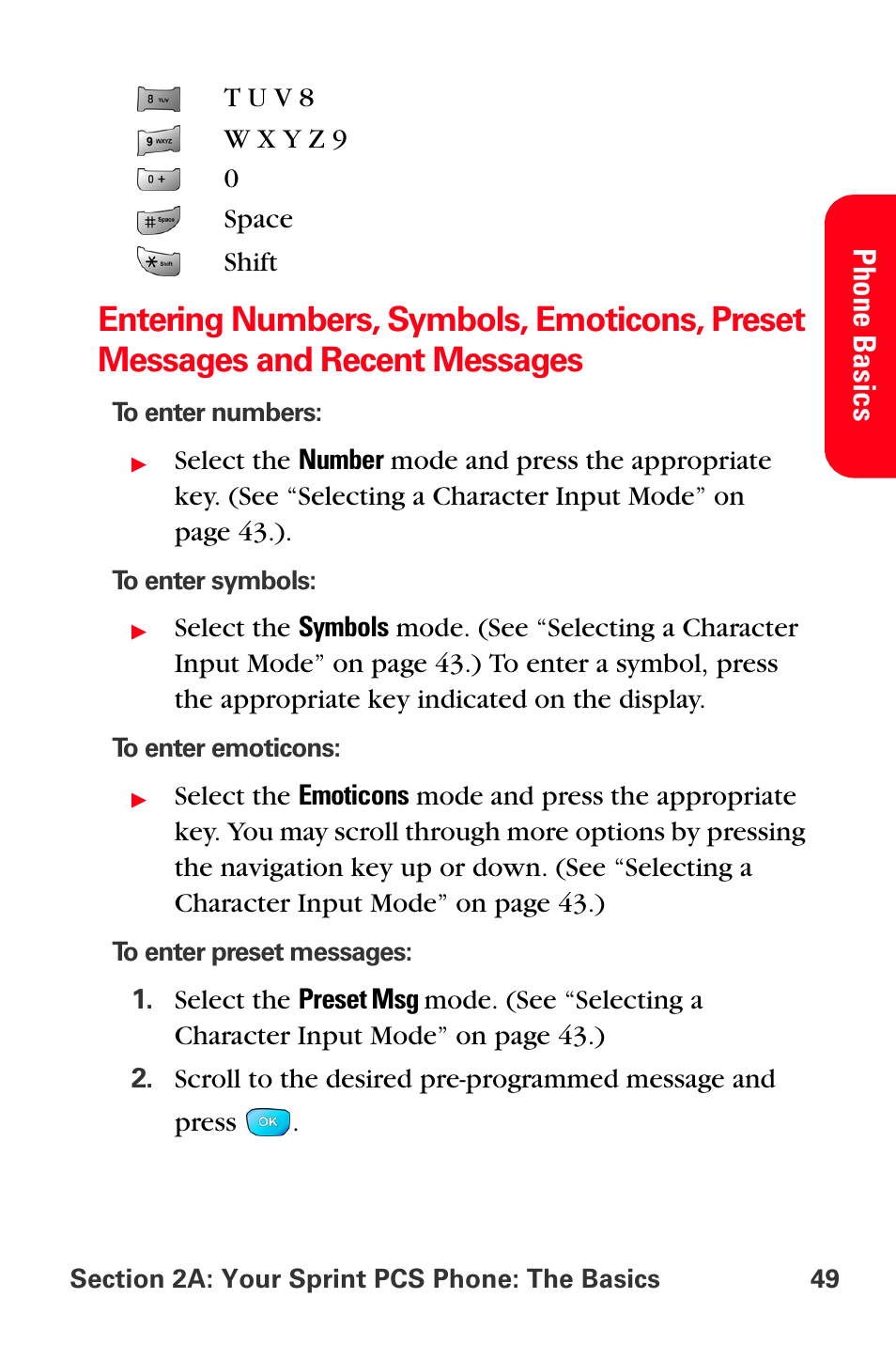 Pho ne basi cs | Sprint Nextel MM-A800 User Manual | Page 63 / 318