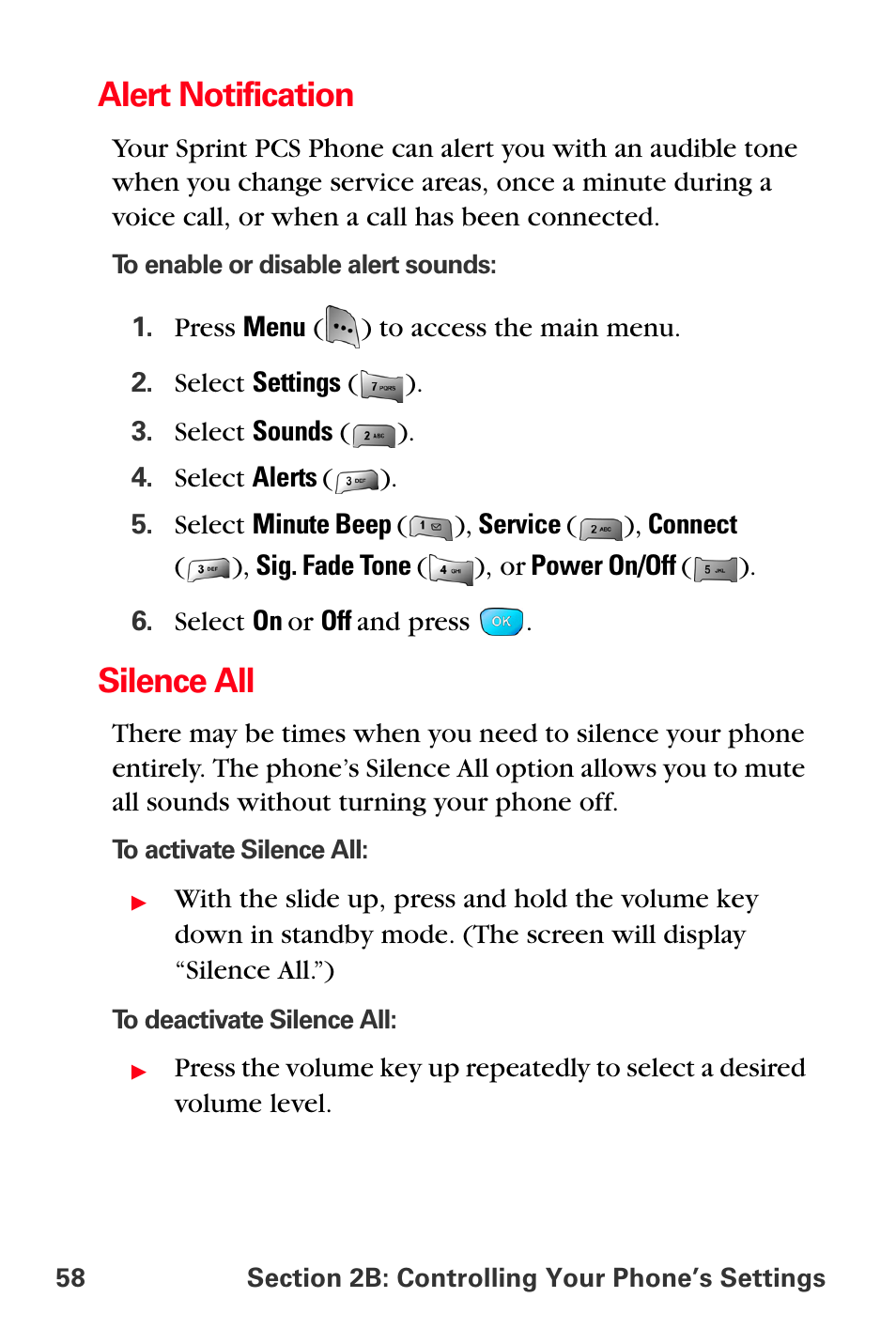 Alert notification, Silence all | Sprint Nextel MM-A800 User Manual | Page 72 / 318