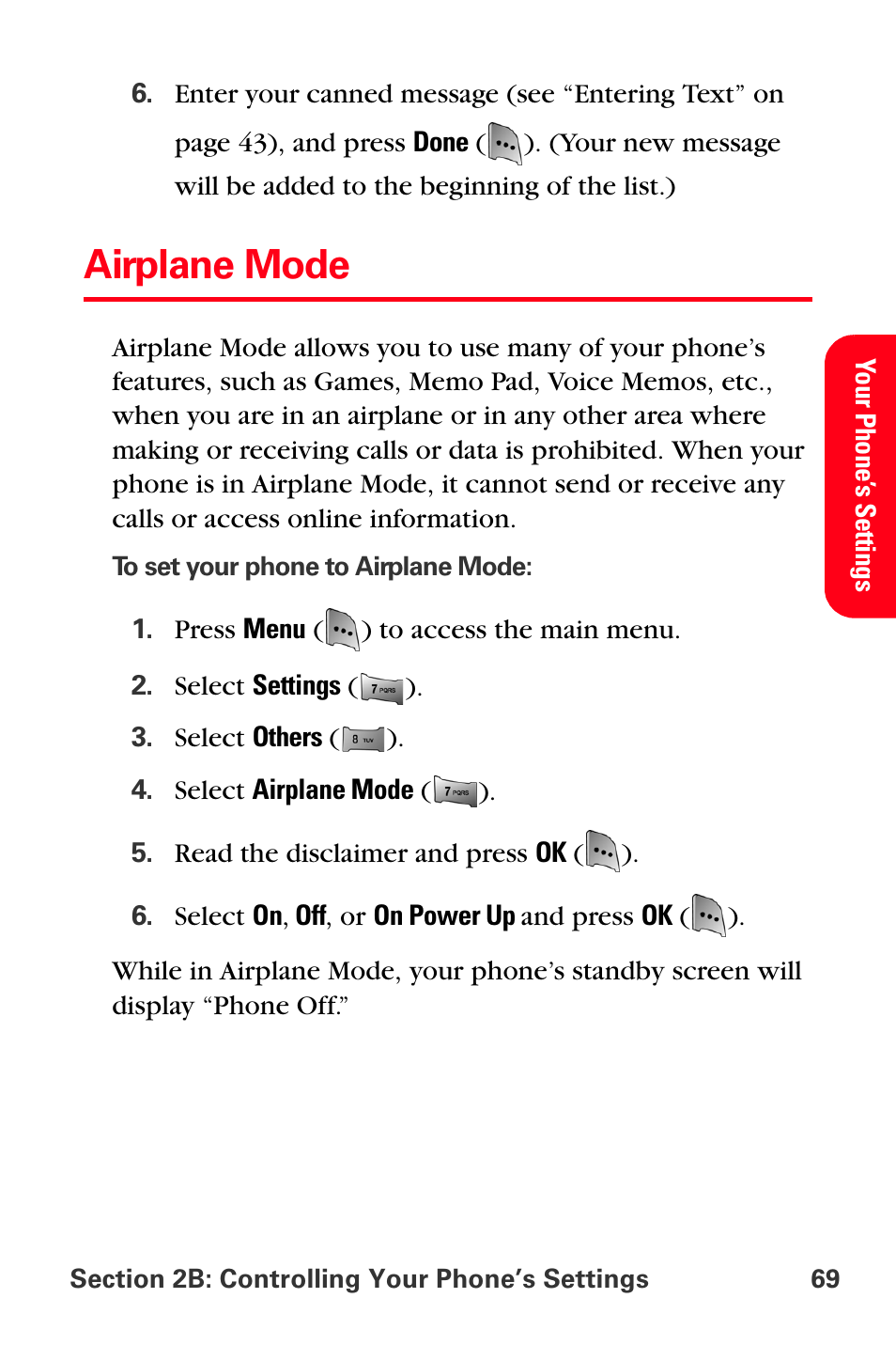 Airplane mode | Sprint Nextel MM-A800 User Manual | Page 83 / 318