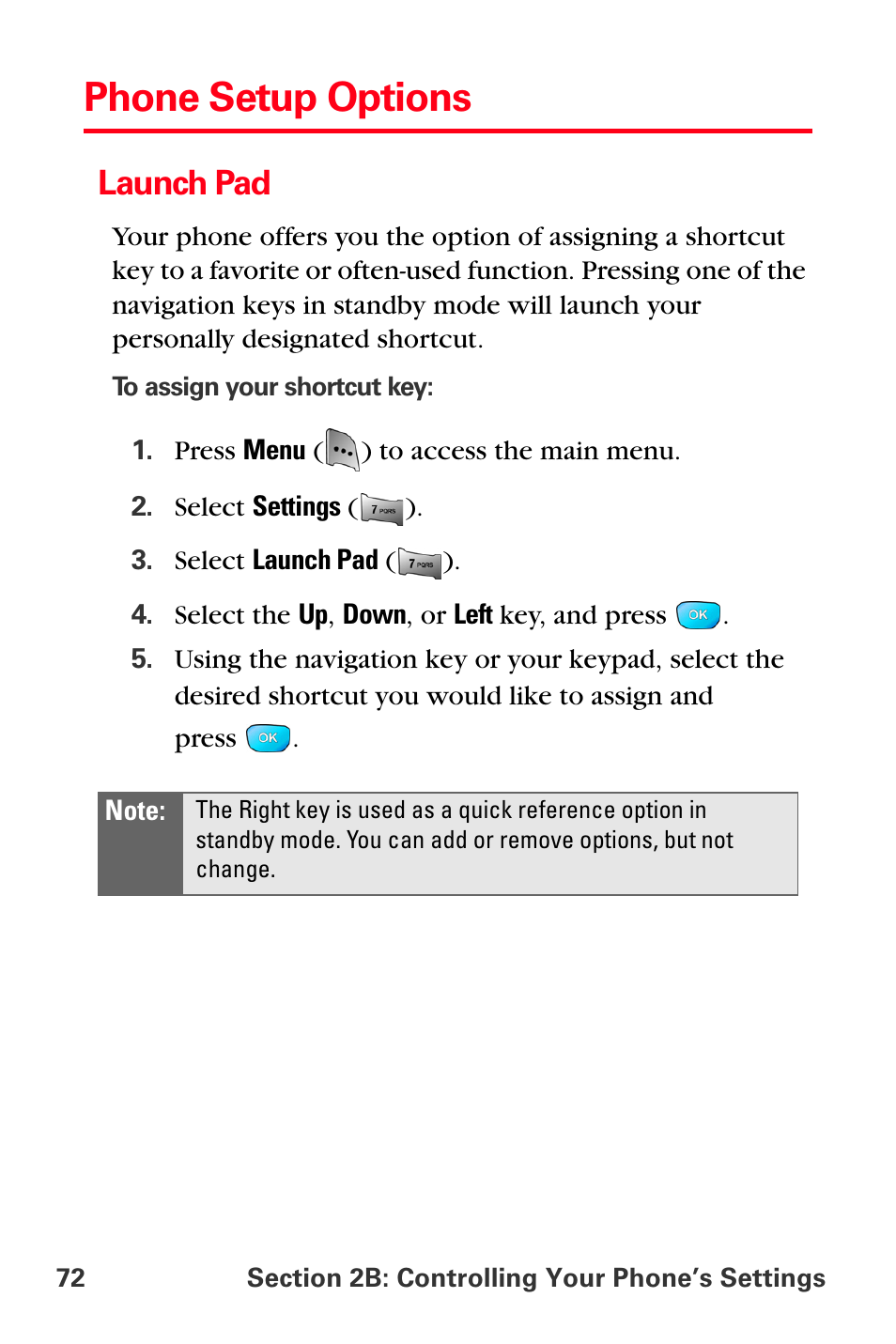 Phone setup options, Launch pad | Sprint Nextel MM-A800 User Manual | Page 86 / 318