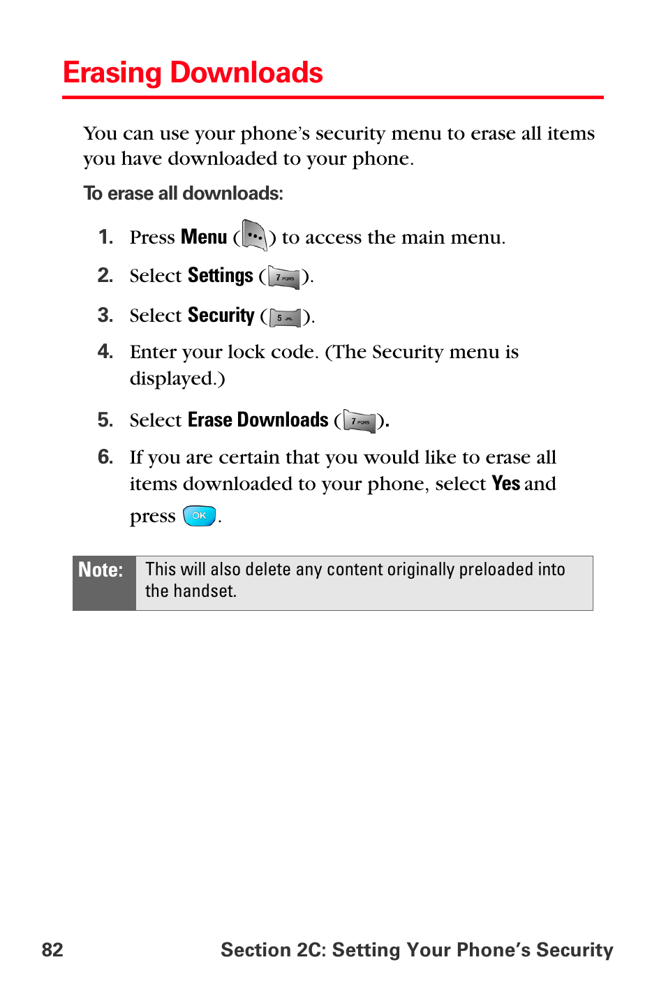 Erasing downloads | Sprint Nextel MM-A800 User Manual | Page 96 / 318