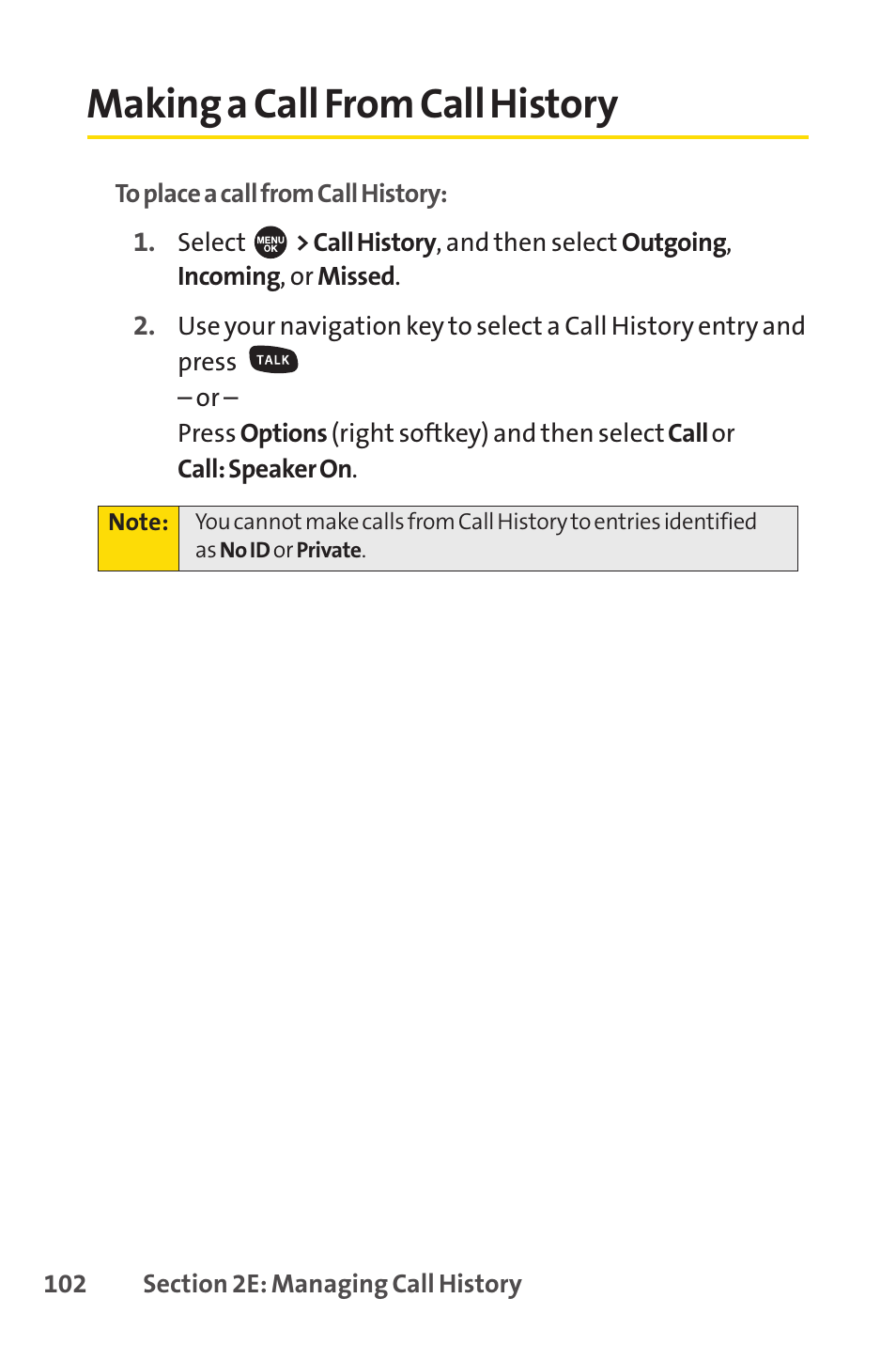 Making a call from call history | Sprint Nextel SPRINT PCSVISION SCP-7000 User Manual | Page 118 / 254