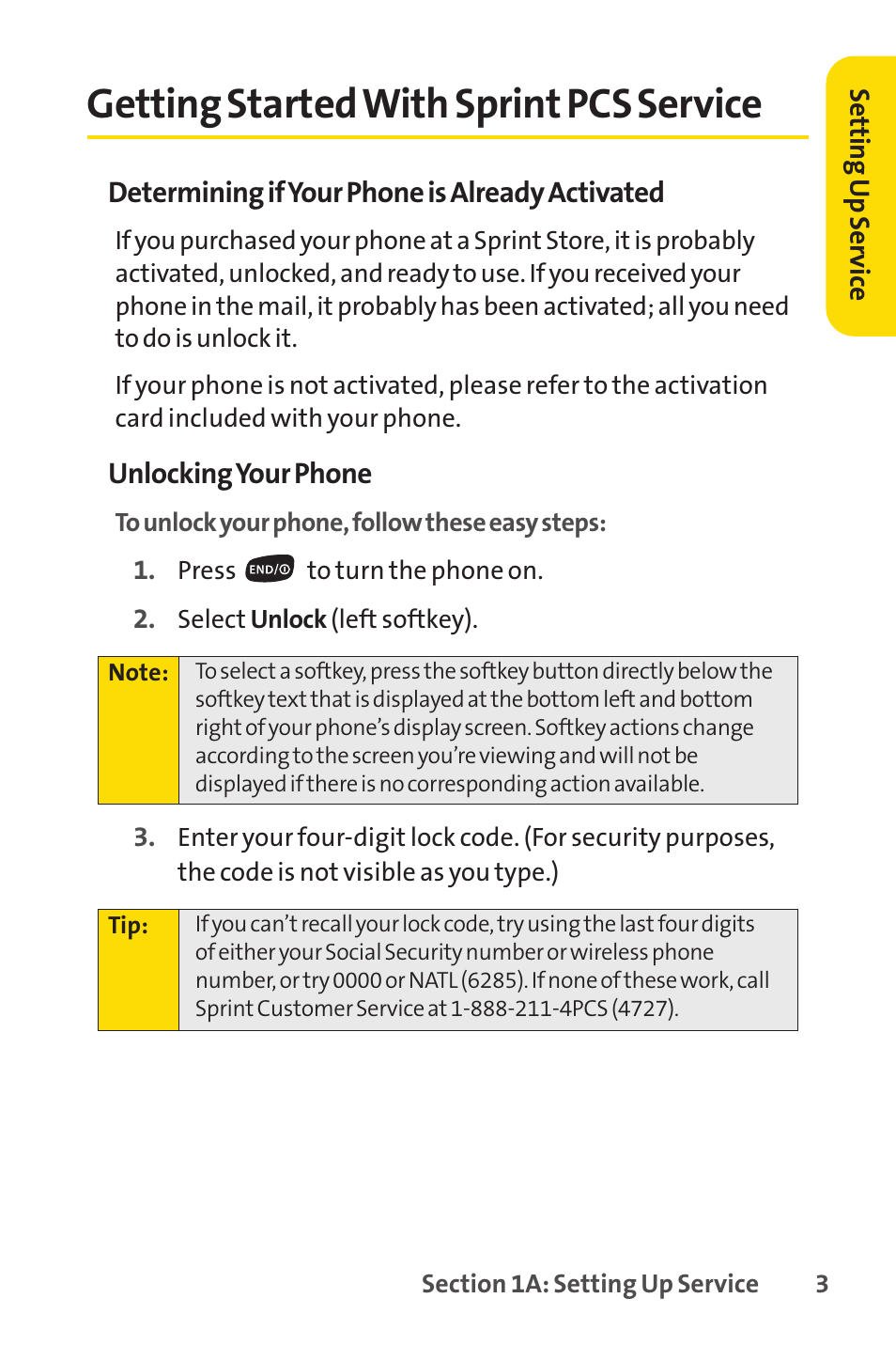 Getting started with sprint pcs service | Sprint Nextel SPRINT PCSVISION SCP-7000 User Manual | Page 19 / 254