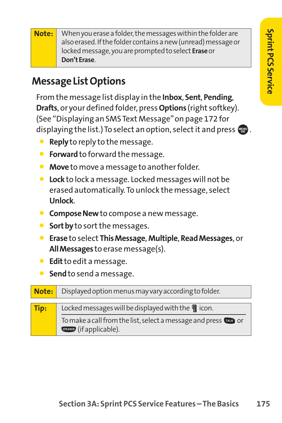 Message list options | Sprint Nextel SPRINT PCSVISION SCP-7000 User Manual | Page 191 / 254