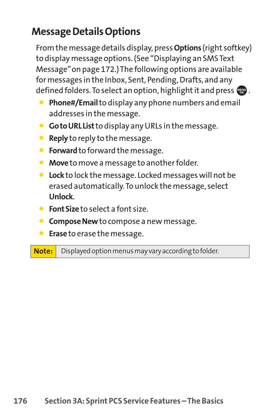 Message details options | Sprint Nextel SPRINT PCSVISION SCP-7000 User Manual | Page 192 / 254