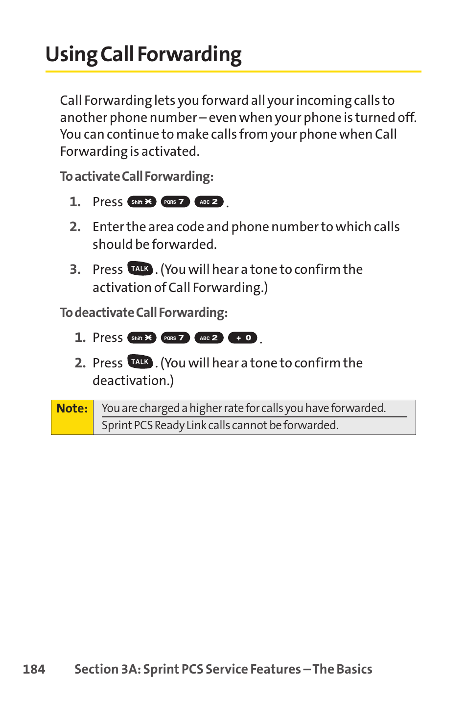 Using call forwarding | Sprint Nextel SPRINT PCSVISION SCP-7000 User Manual | Page 200 / 254