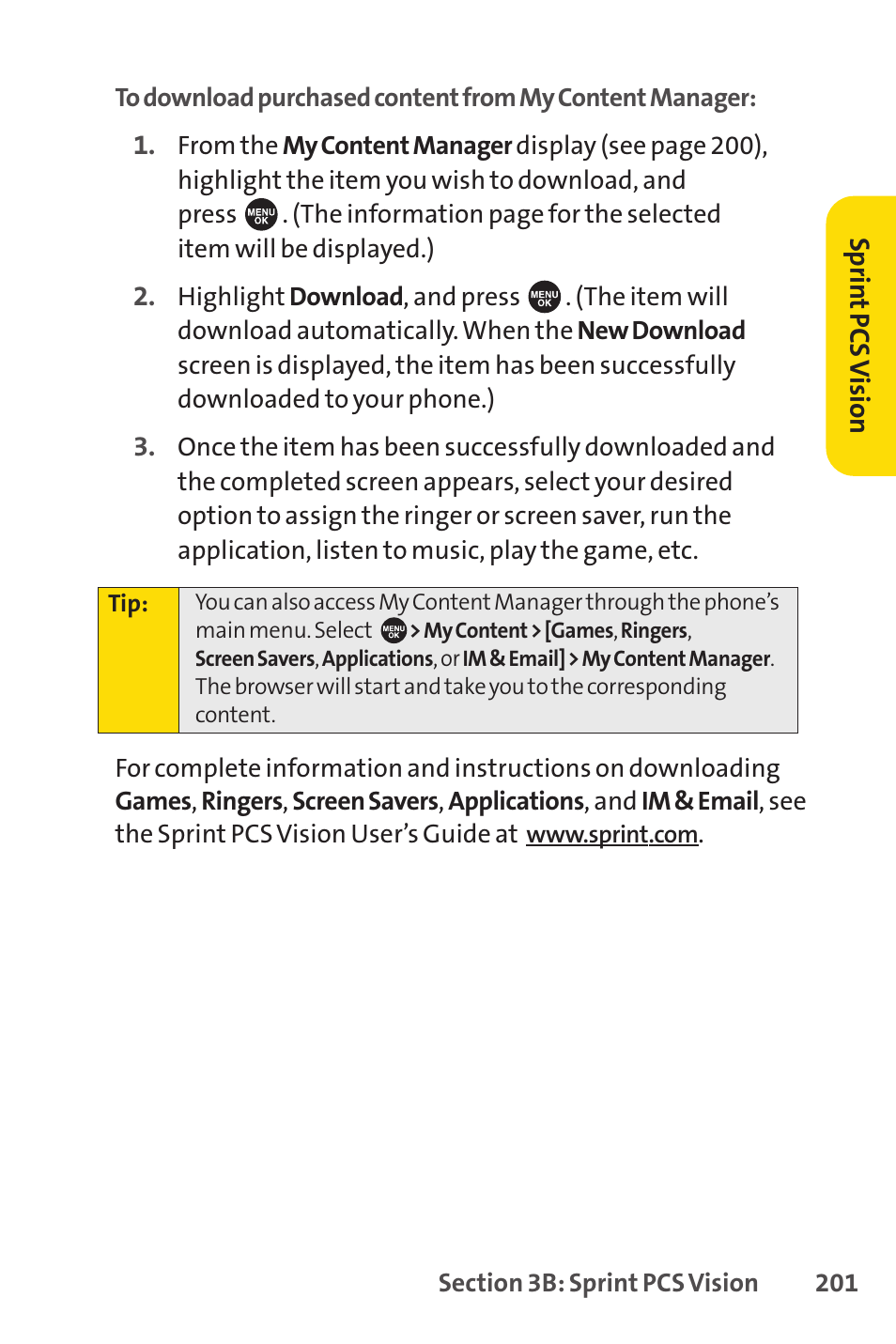 Sprint Nextel SPRINT PCSVISION SCP-7000 User Manual | Page 217 / 254